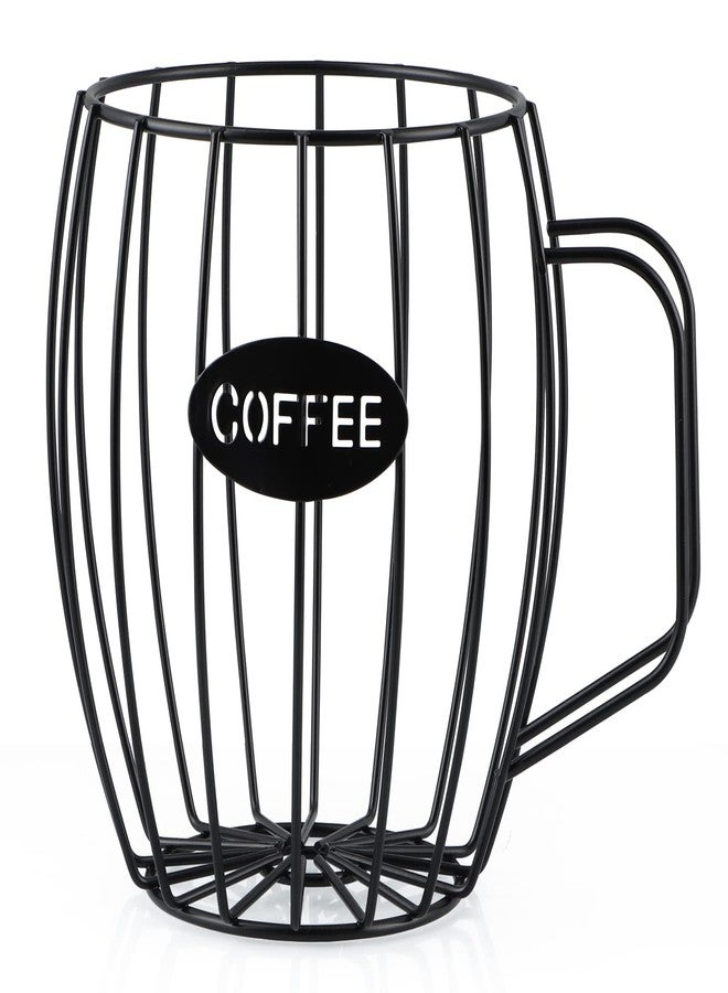 MOLIGOU Coffee Pod Basket, Black, Round, Modern, Rustic, Country-Chic, K Cup Storage, Organizer, Decor, Kitchen Counter, Coffee Bar - Image 2